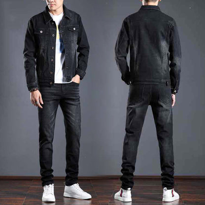 Men Denim Cotton Two Piece Suit