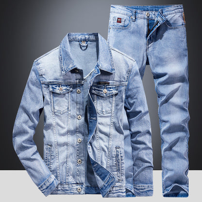 Men Denim Cotton Two Piece Suit