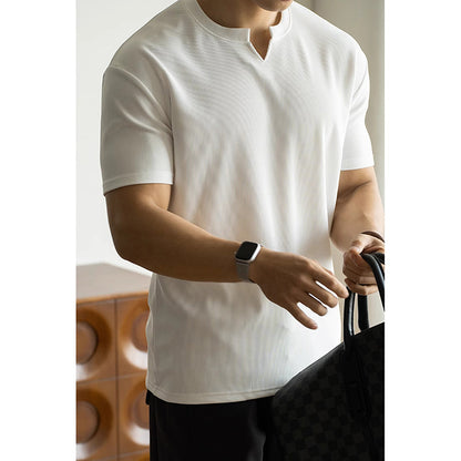 Men Fashion Collared Shirt Loose Casual Summer Top