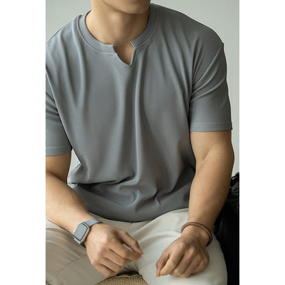Men Fashion Collared Shirt Loose Casual Summer Top