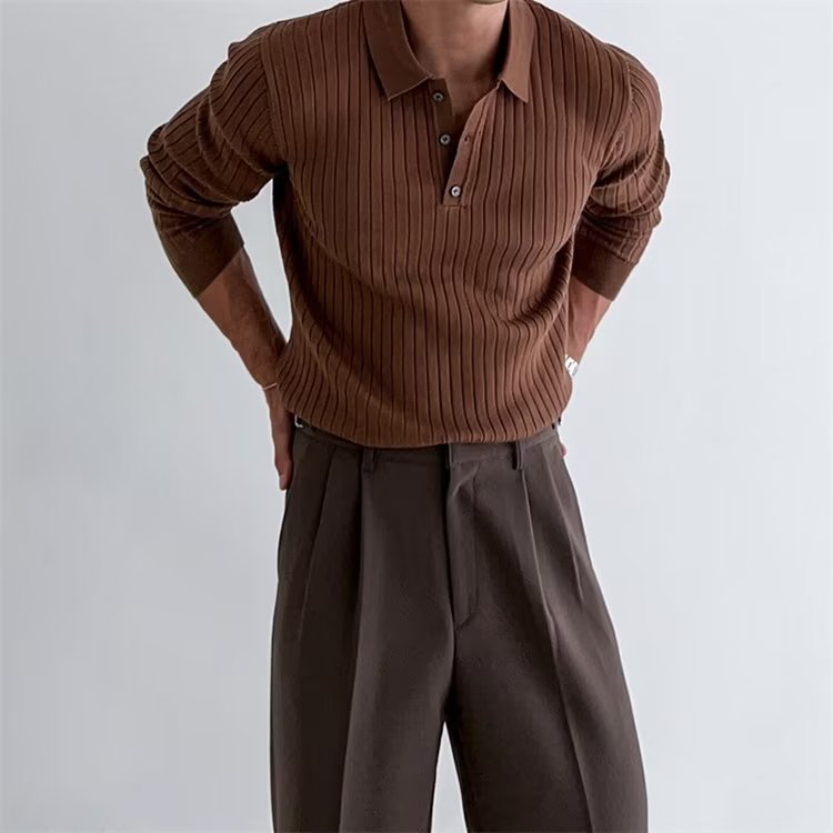 Men Half Zip Knit Sweater