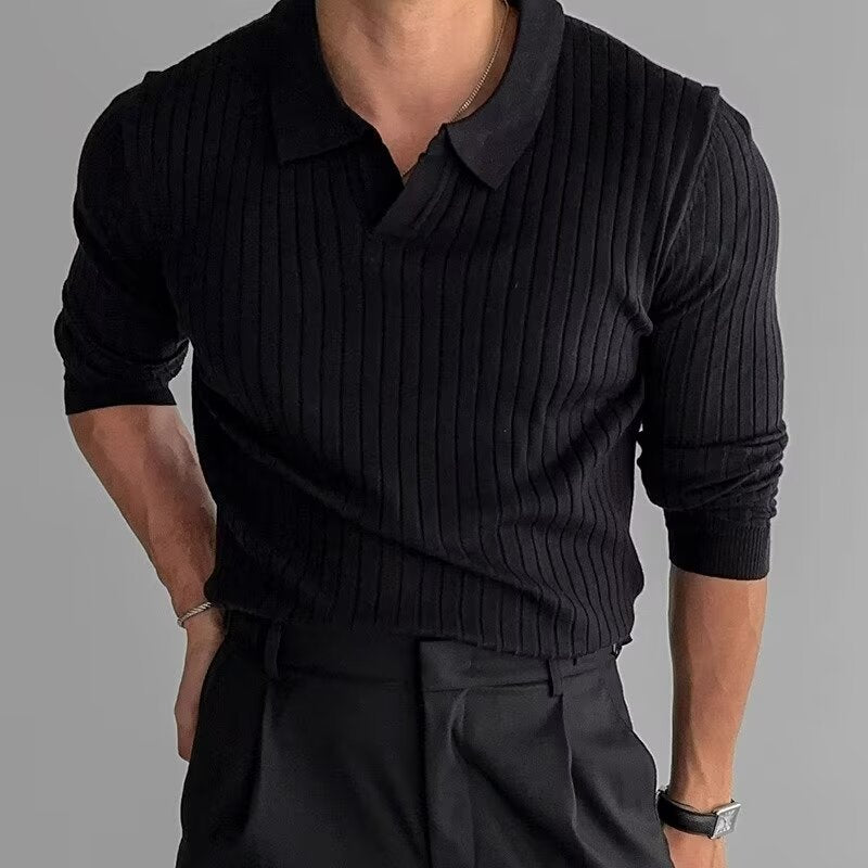 Men Half Zip Knit Sweater