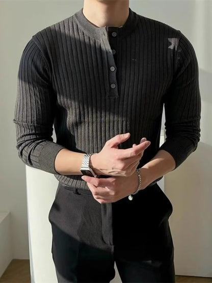 Men Half Zip Knit Sweater