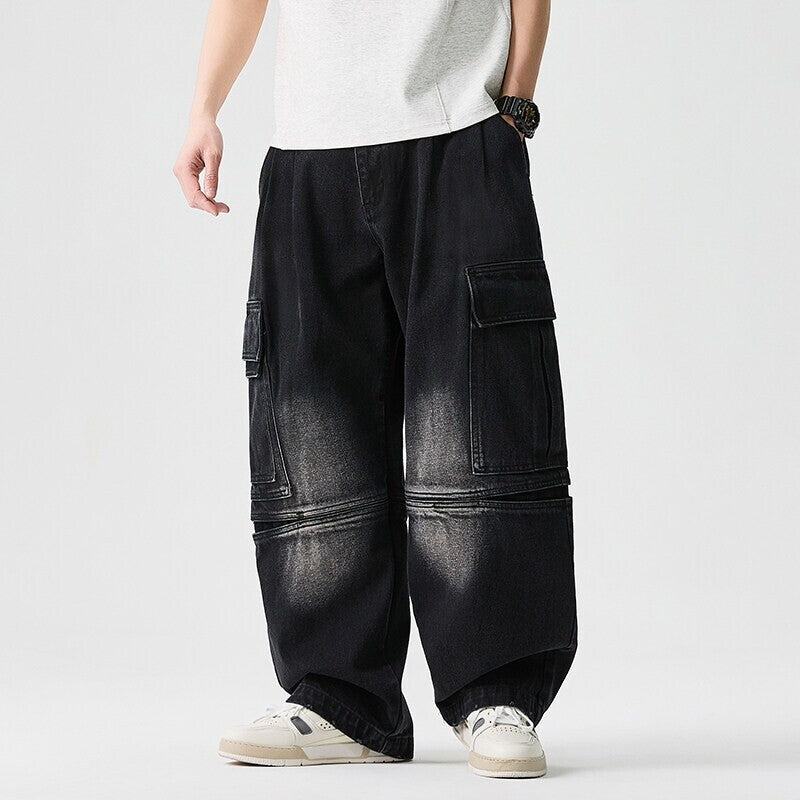 Men Oversize Harem Jeans Plus Size Retro Denim Work Pants