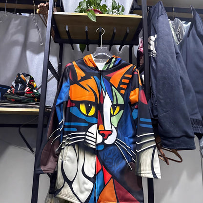 Men's 3D Digital Print Hooded Jacket