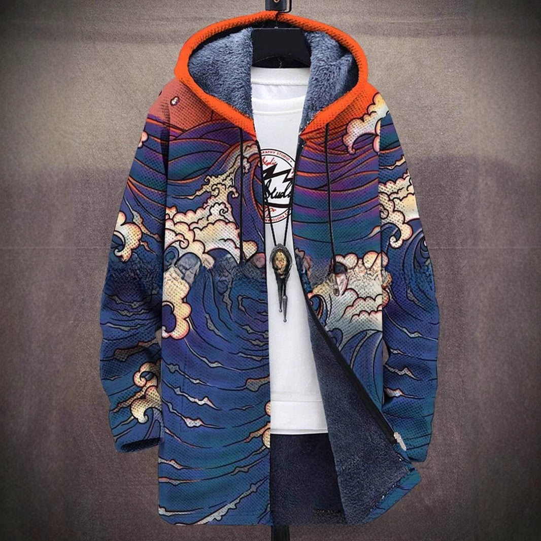 Men's 3D Digital Print Hooded Jacket