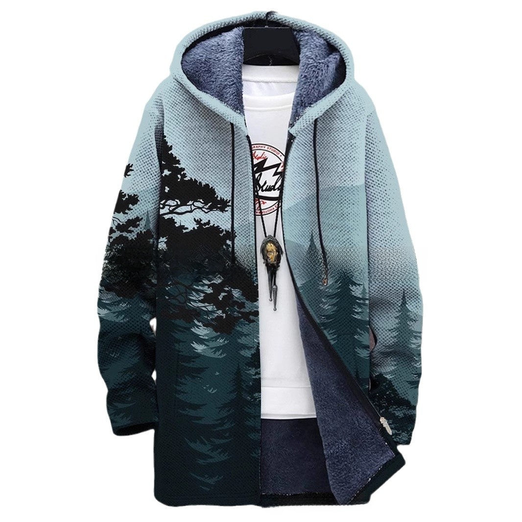 Men's 3D Digital Print Hooded Jacket