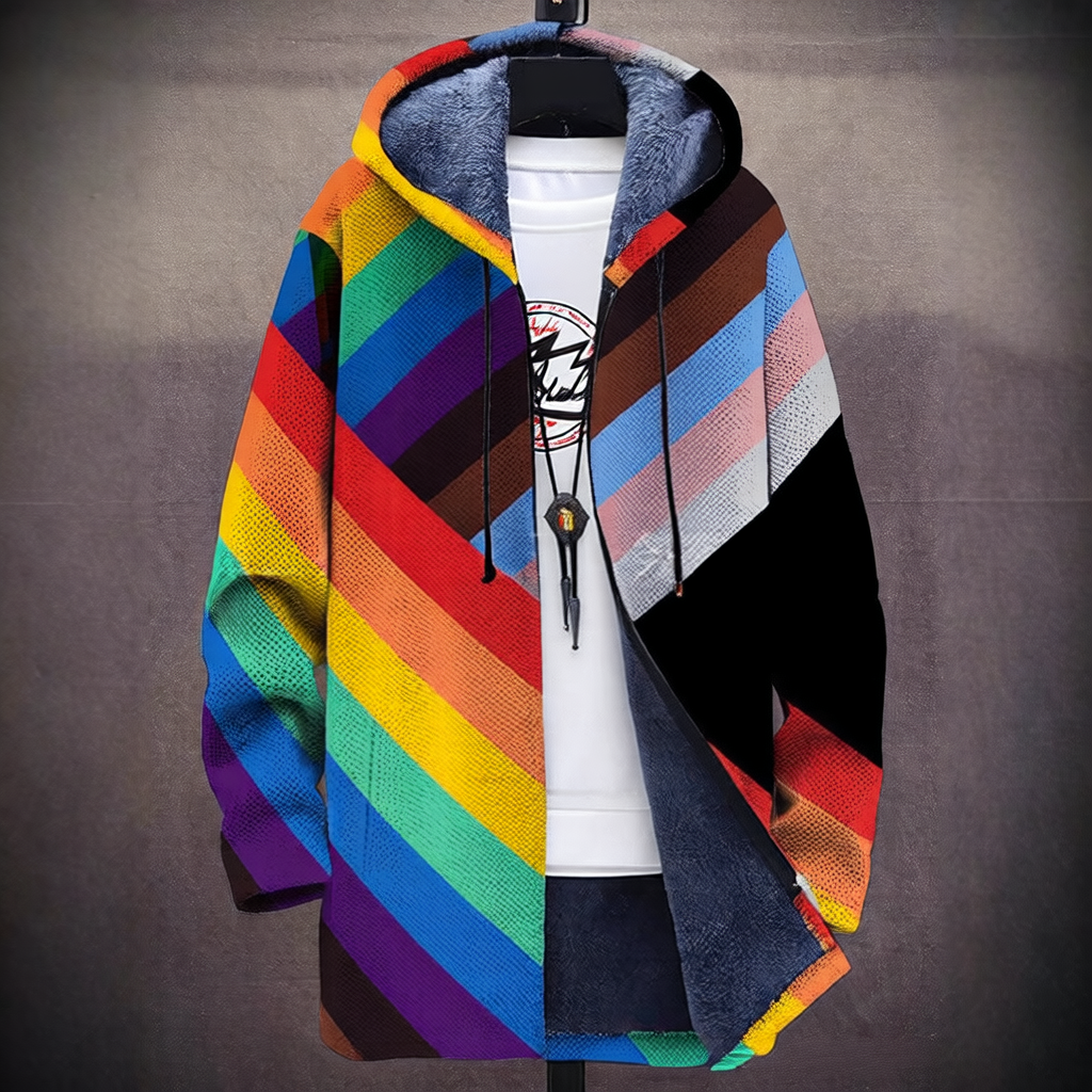 Men's 3D Digital Print Hooded Jacket