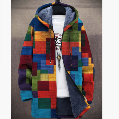 Men's 3D Digital Print Hooded Jacket