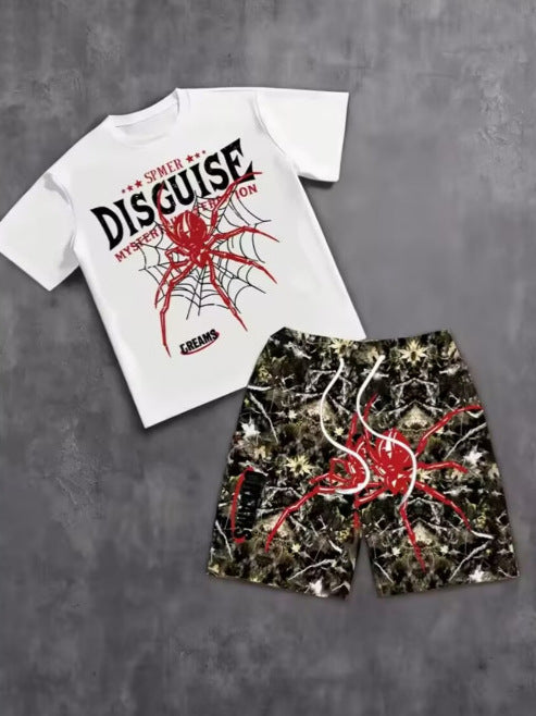 Men's 3D Print Casual Short Sleeve and Shorts