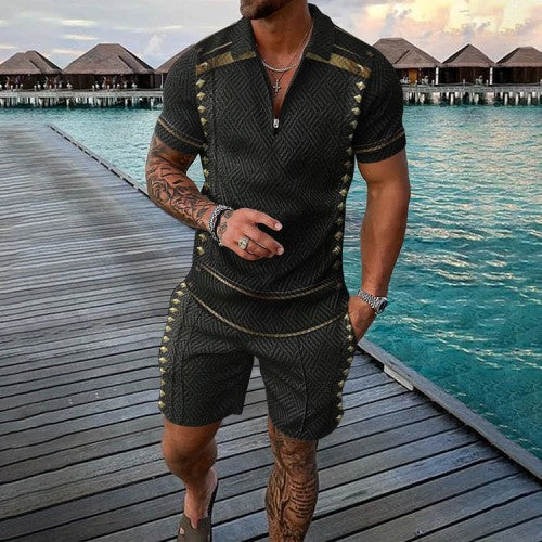 Men's 3D Printed Short Sleeve Sportswear
