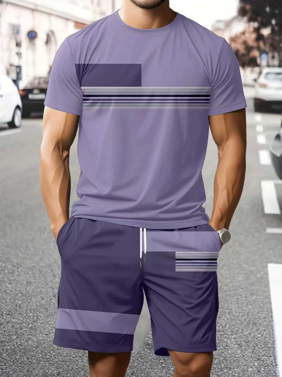 Men's 3D Printed T-Shirt and Shorts Set