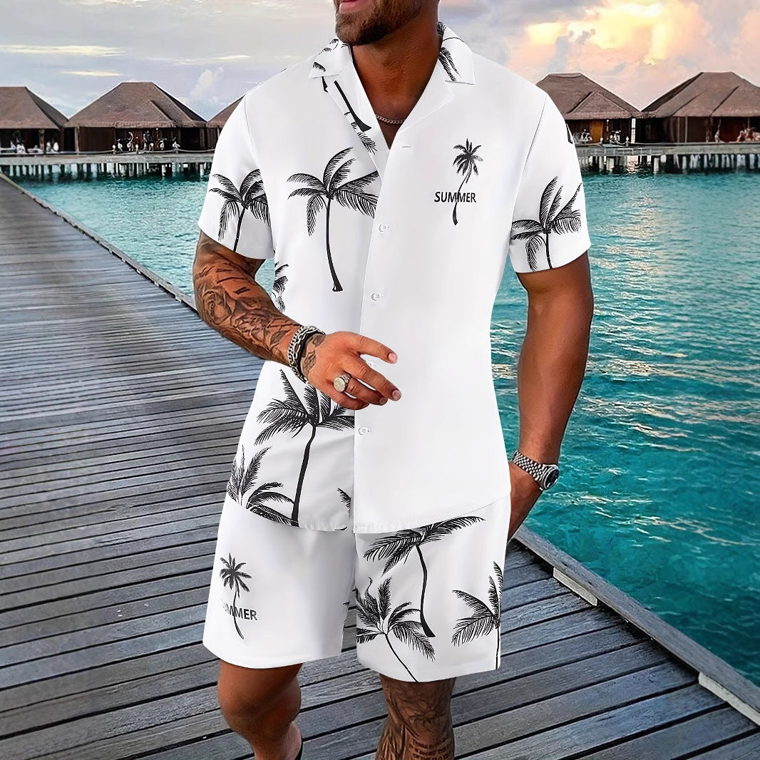 Men's 3D Printed Tropical Shirt and Shorts Set