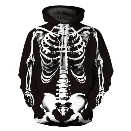 Men's 3D Skull Print Hooded Sweatshirt