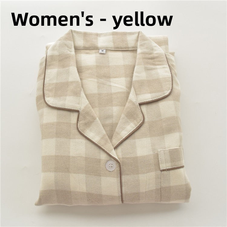 Men's and Women's Cotton Brushed Flannel Pajamas Set