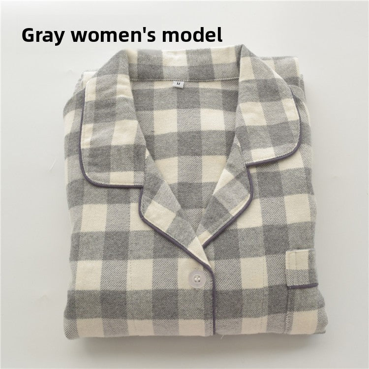 Men's and Women's Cotton Brushed Flannel Pajamas Set