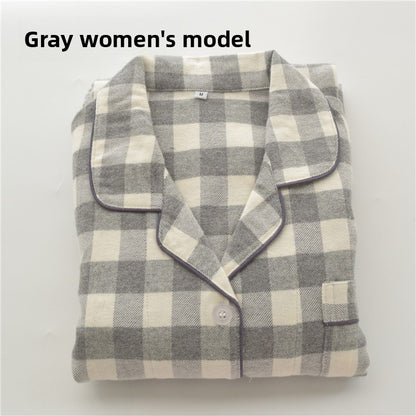 Men's and Women's Cotton Brushed Flannel Pajamas Set