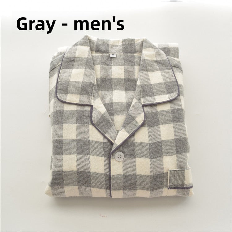 Men's and Women's Cotton Brushed Flannel Pajamas Set