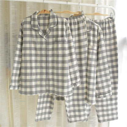 Men's and Women's Cotton Brushed Flannel Pajamas Set