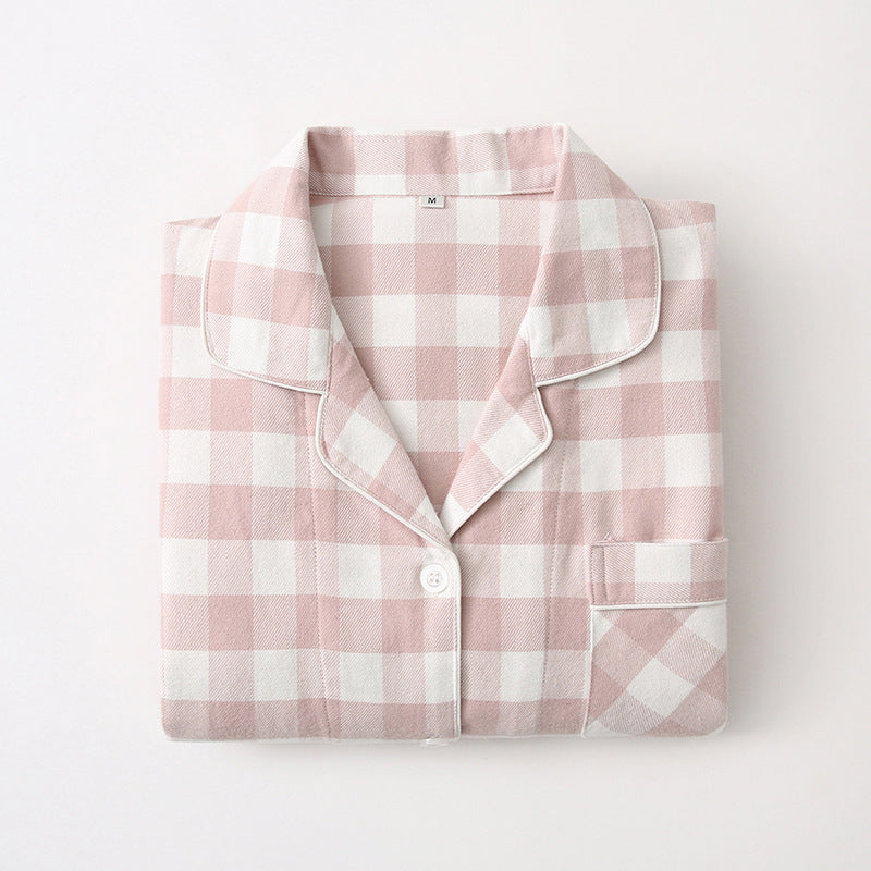 Men's and Women's Cotton Brushed Flannel Pajamas Set
