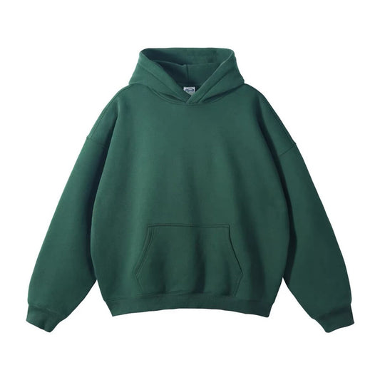 Men's and Women's Loose Plain Color Fleece Pullover Sweater