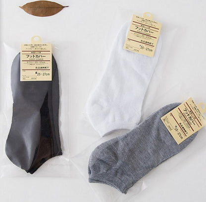 Men's Ankle Socks - Polyester Cotton Blend, Invisible, Solid Color