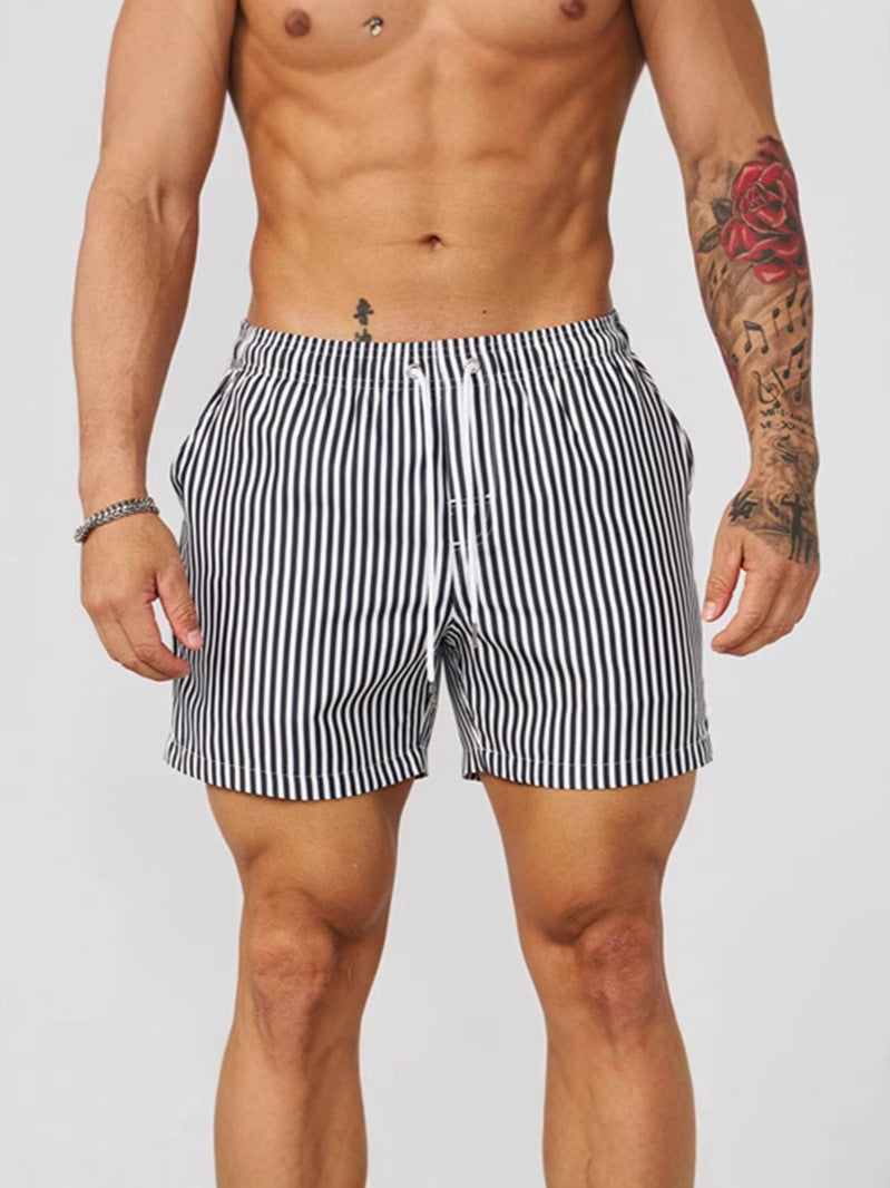 Men's Athletic Striped Breathable Shorts