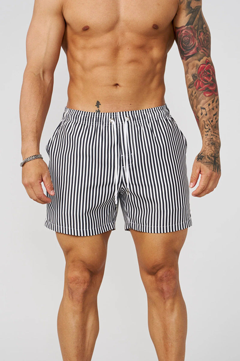 Men's Athletic Striped Breathable Shorts