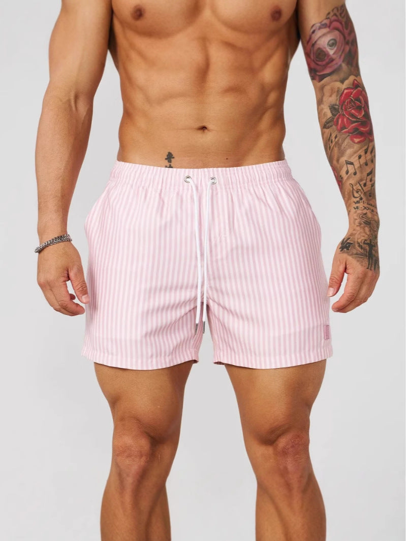Men's Athletic Striped Breathable Shorts