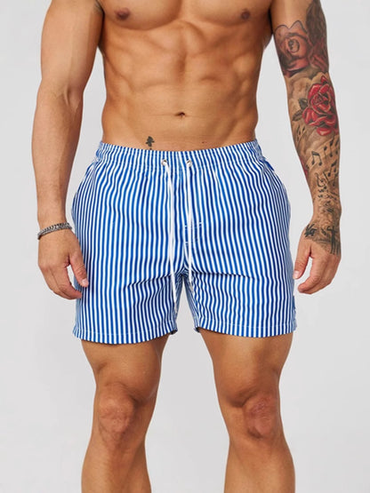 Men's Athletic Striped Breathable Shorts