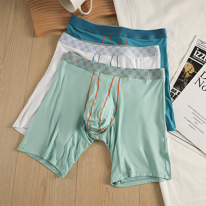 Men's Bamboo Fiber Boxer Briefs with Large Pouch