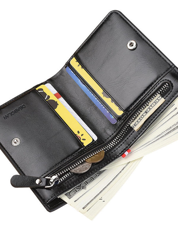 Men's Bifold PU Leather Wallet with Coin Pocket