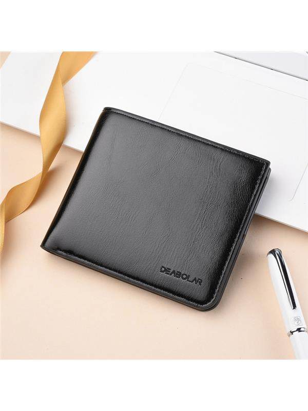 Men's Bifold PU Leather Wallet with Coin Pocket