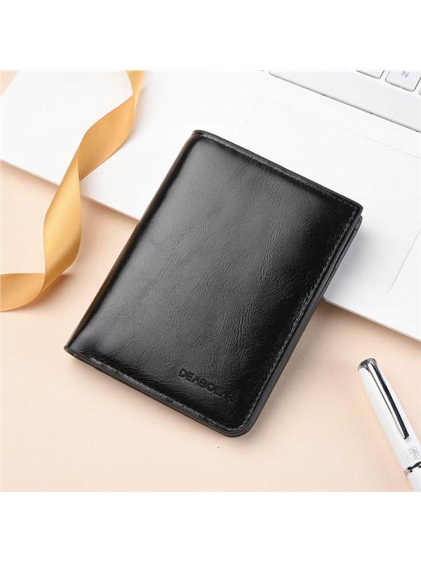 Men's Bifold PU Leather Wallet with Coin Pocket