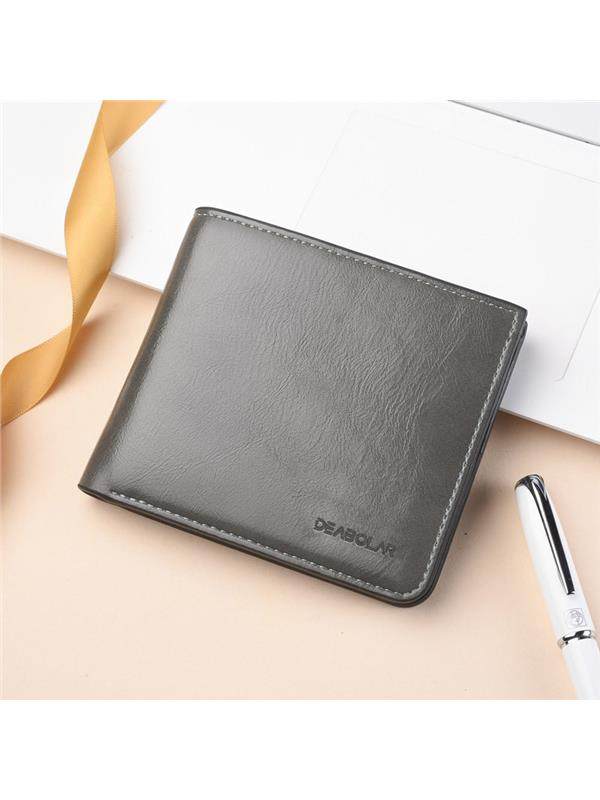 Men's Bifold PU Leather Wallet with Coin Pocket
