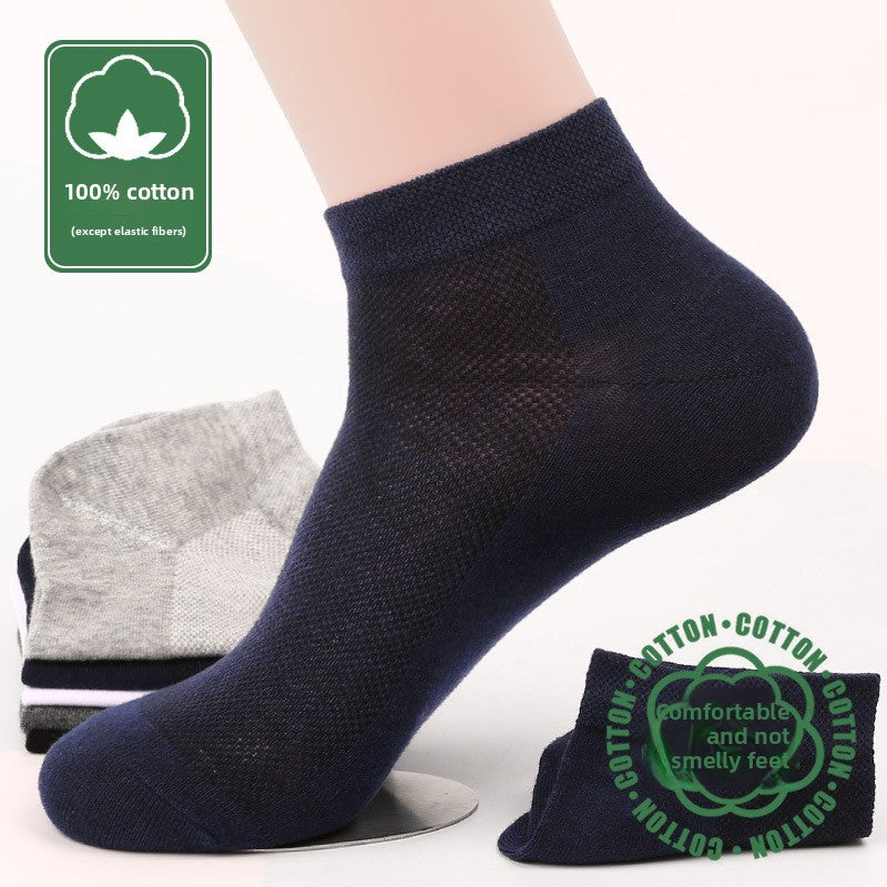 Men's Breathable Cotton Low-Cut Socks