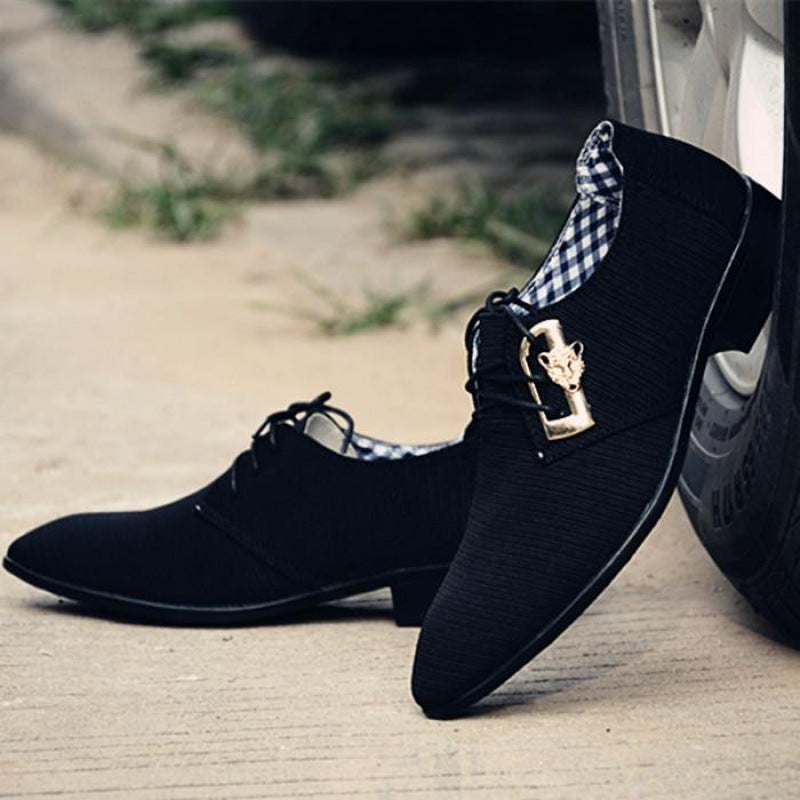 Men's Breathable High Top Leather Shoes for Business and Casual Wear