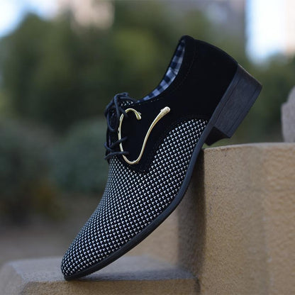Men's Breathable High Top Leather Shoes for Business and Casual Wear
