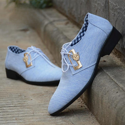 Men's Breathable High Top Leather Shoes for Business and Casual Wear