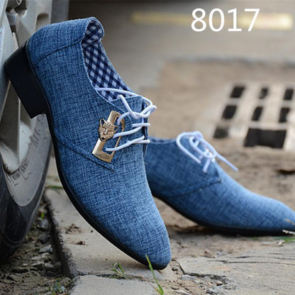Men's Breathable High Top Leather Shoes for Business and Casual Wear
