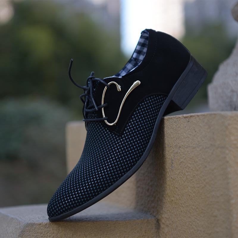 Men's Breathable High Top Leather Shoes for Business and Casual Wear