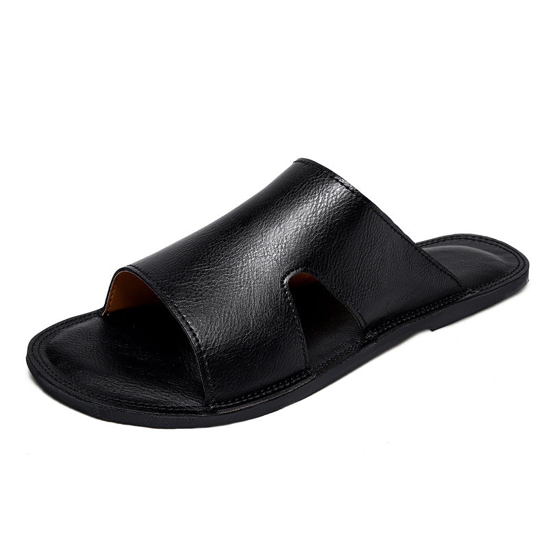 Men's Breathable Leather Slippers
