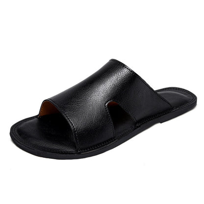 Men's Breathable Leather Slippers