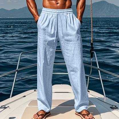 Men's breathable linen casual sports pants