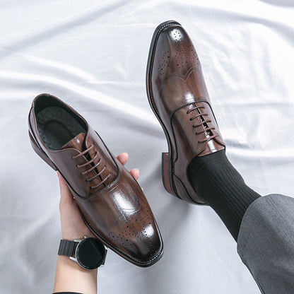 Men's Brogue Leather Shoes Tassel Wedding Dress Shoes
