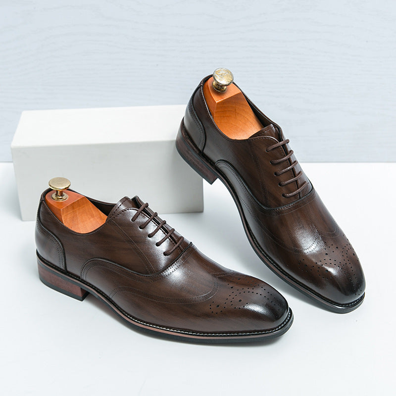 Men's Brogue Leather Shoes Tassel Wedding Dress Shoes