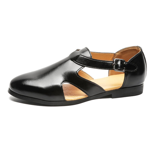 Men's Business Formal Hollow Sandals Leather Breathable