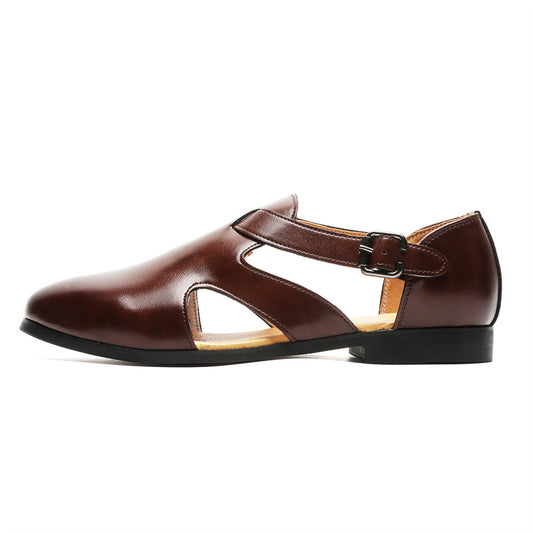 Men's Business Formal Hollow Sandals Leather Breathable
