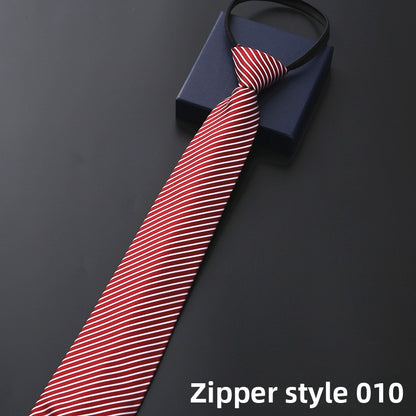 Men's business formal zipper tie