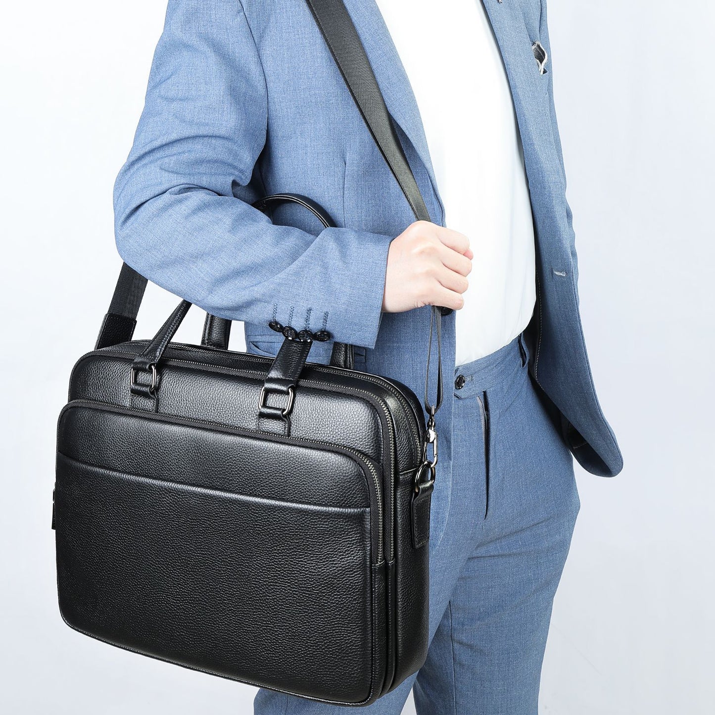 men's business genuine leather briefcase